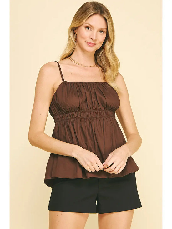 Solid Ruffled Cami Top