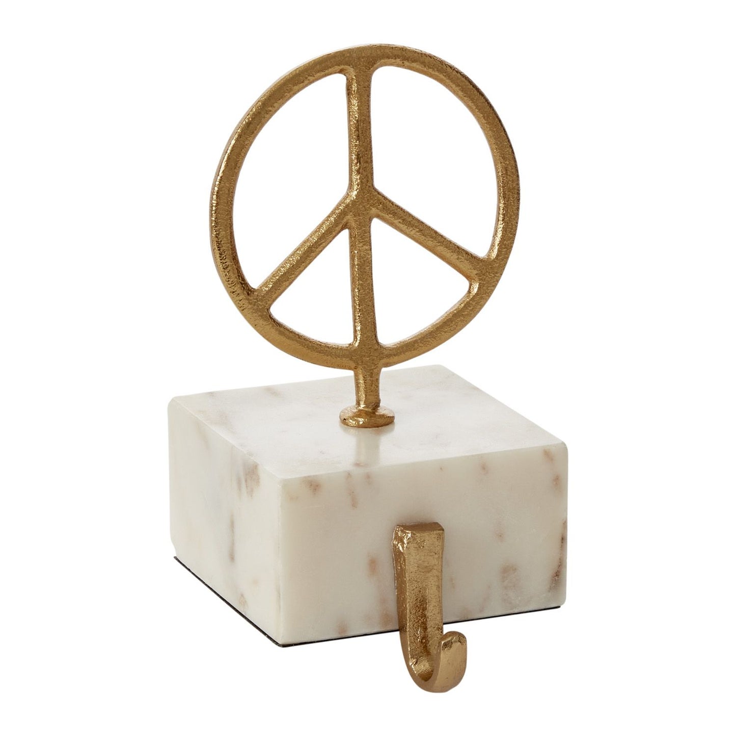 Peace Brass & Marble Stocking Holder