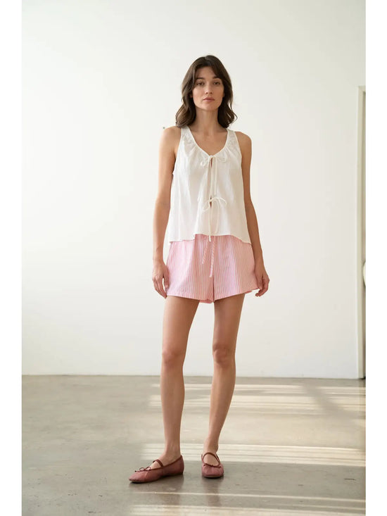 Ruched Plunging Neckline Sleveless Top