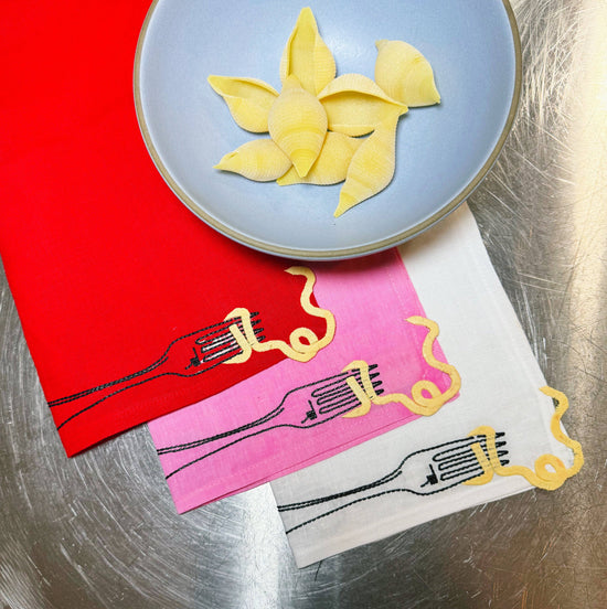 Fork Twist Linen Noodle Napkins