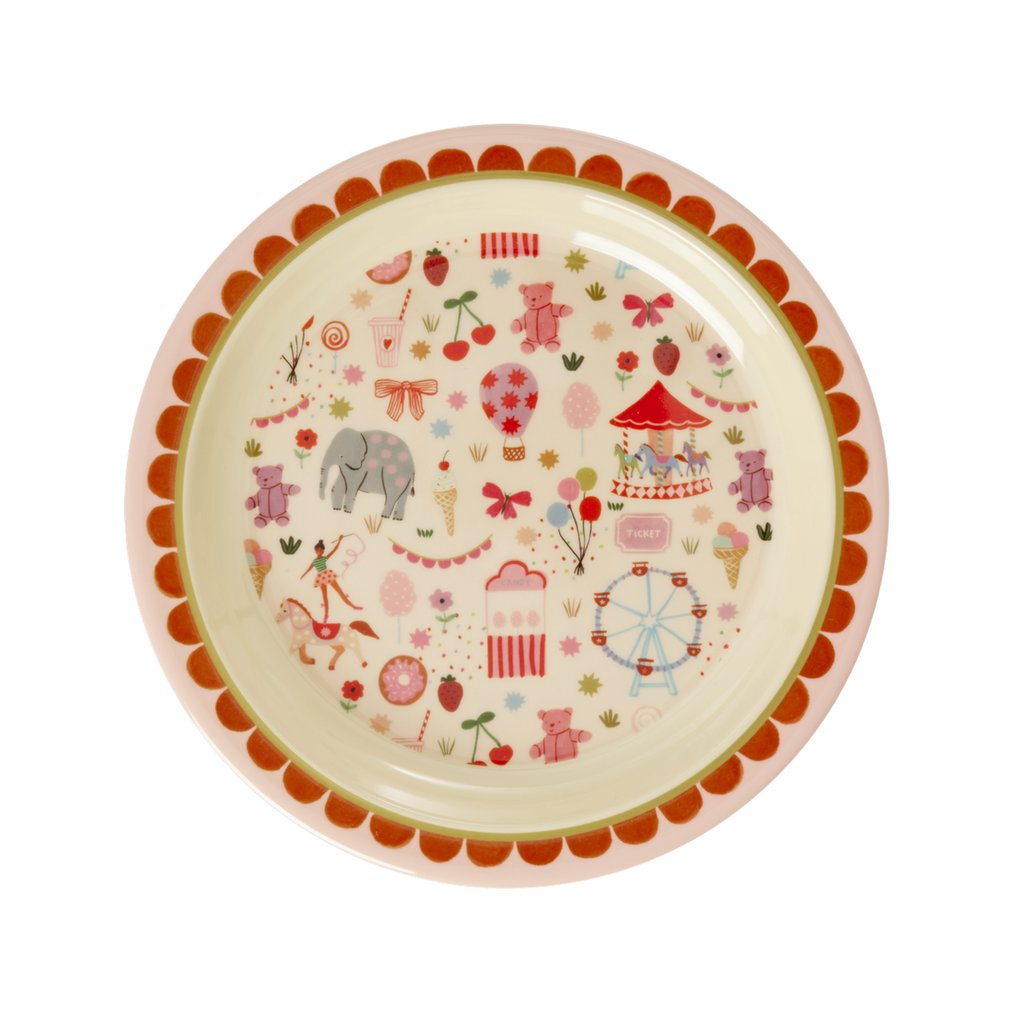 Fun Fair Pink Melamine Kids Plate