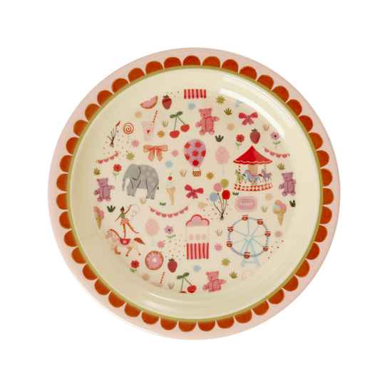Fun Fair Pink Melamine Kids Plate