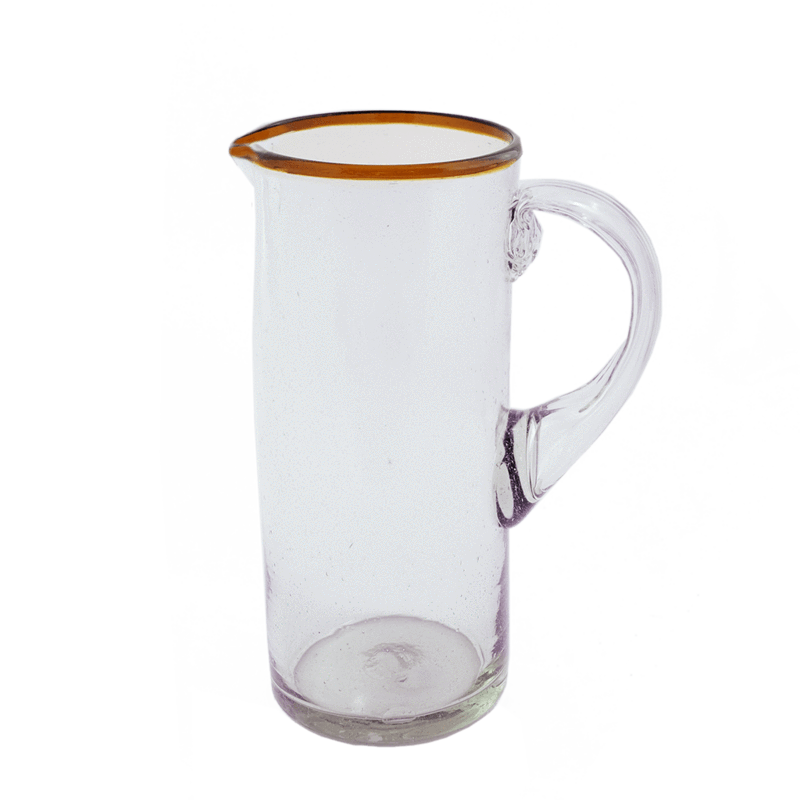 Amber Rim Glass Pitcher