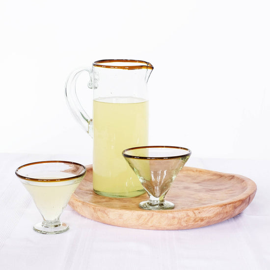 Amber Rim Glass Pitcher