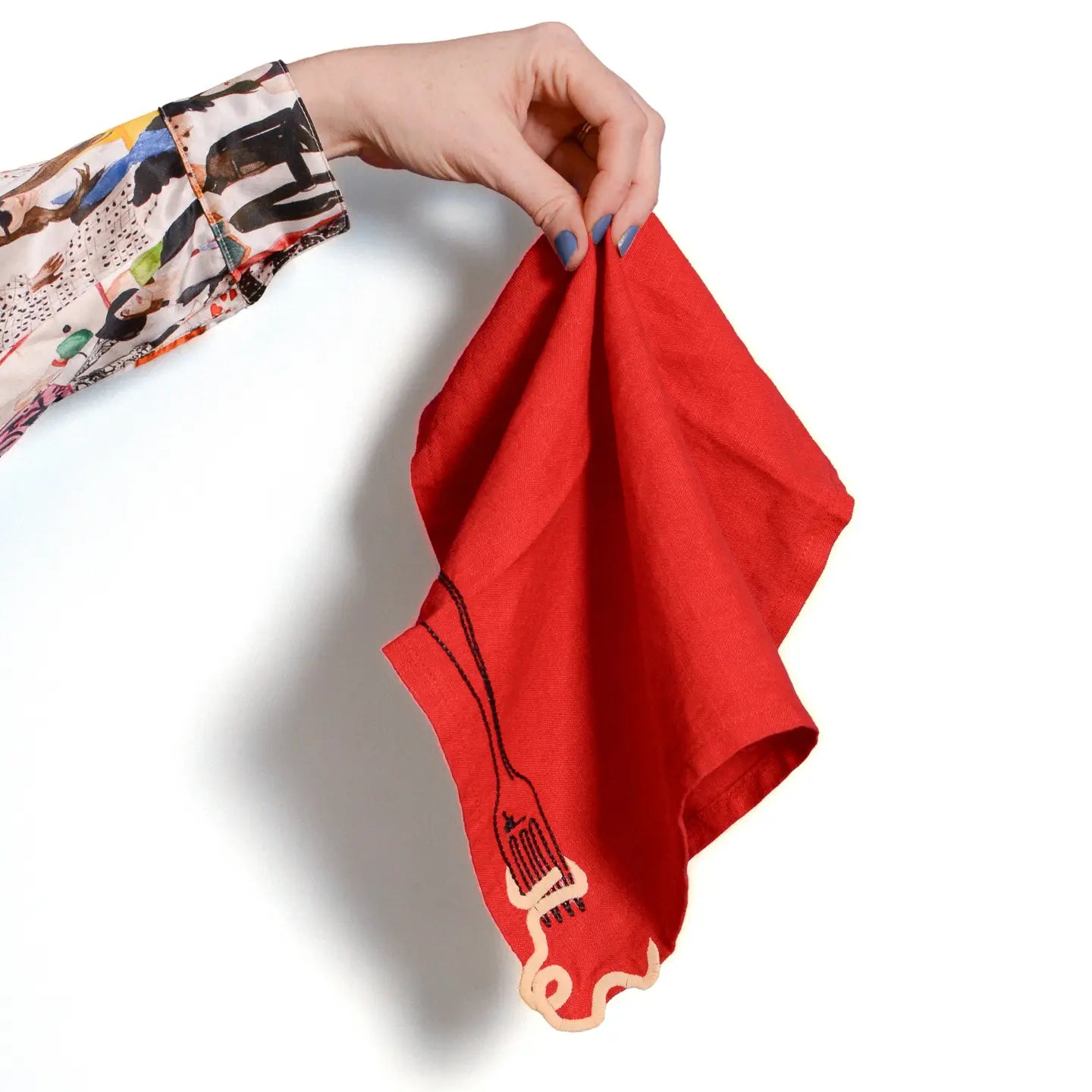 Fork Twist Linen Noodle Napkins