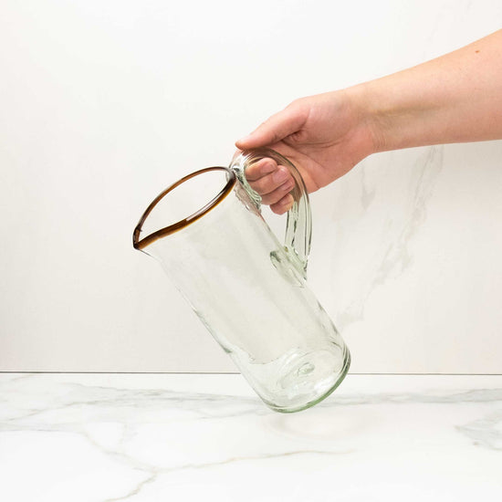 Amber Rim Glass Pitcher