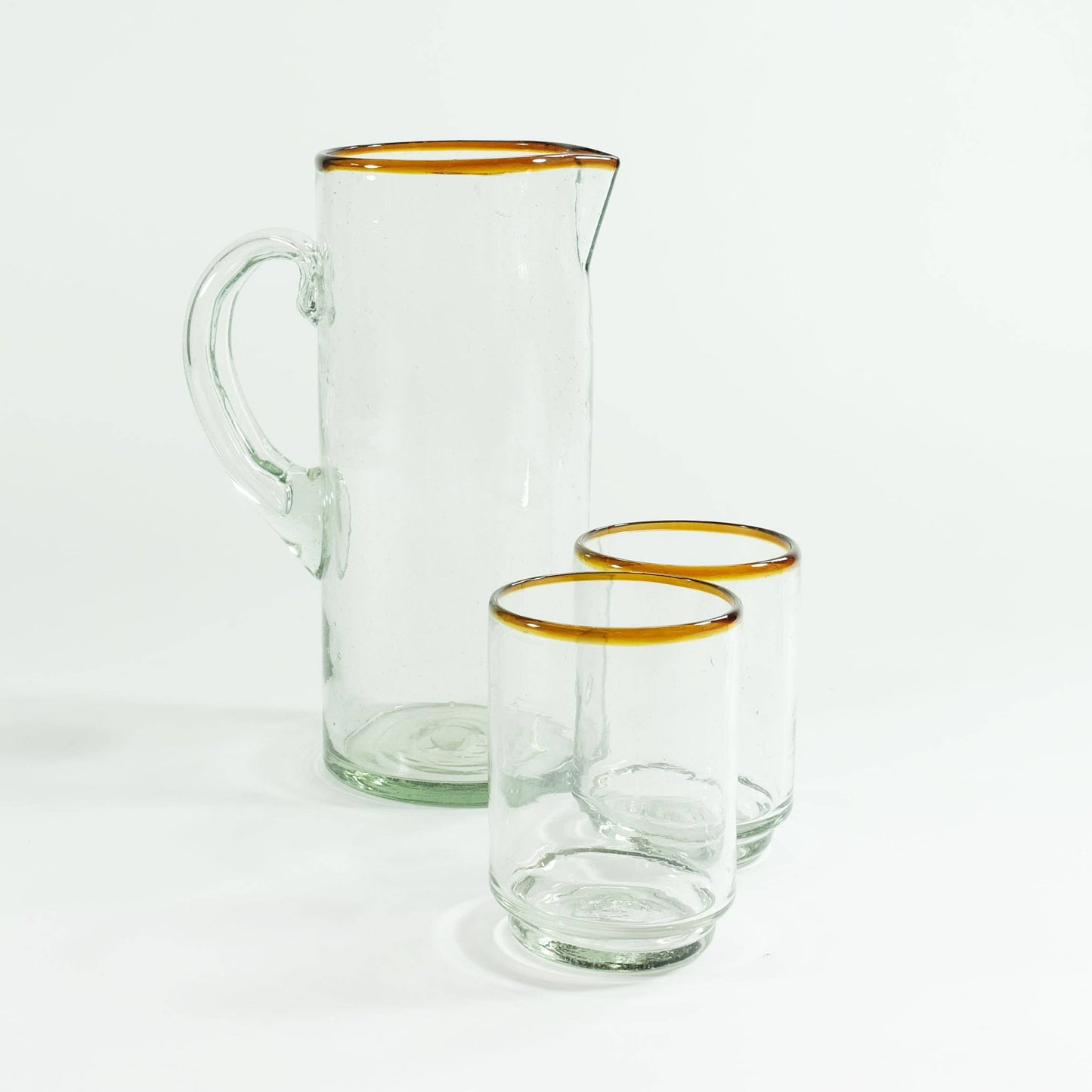 Amber Rim Glass Pitcher