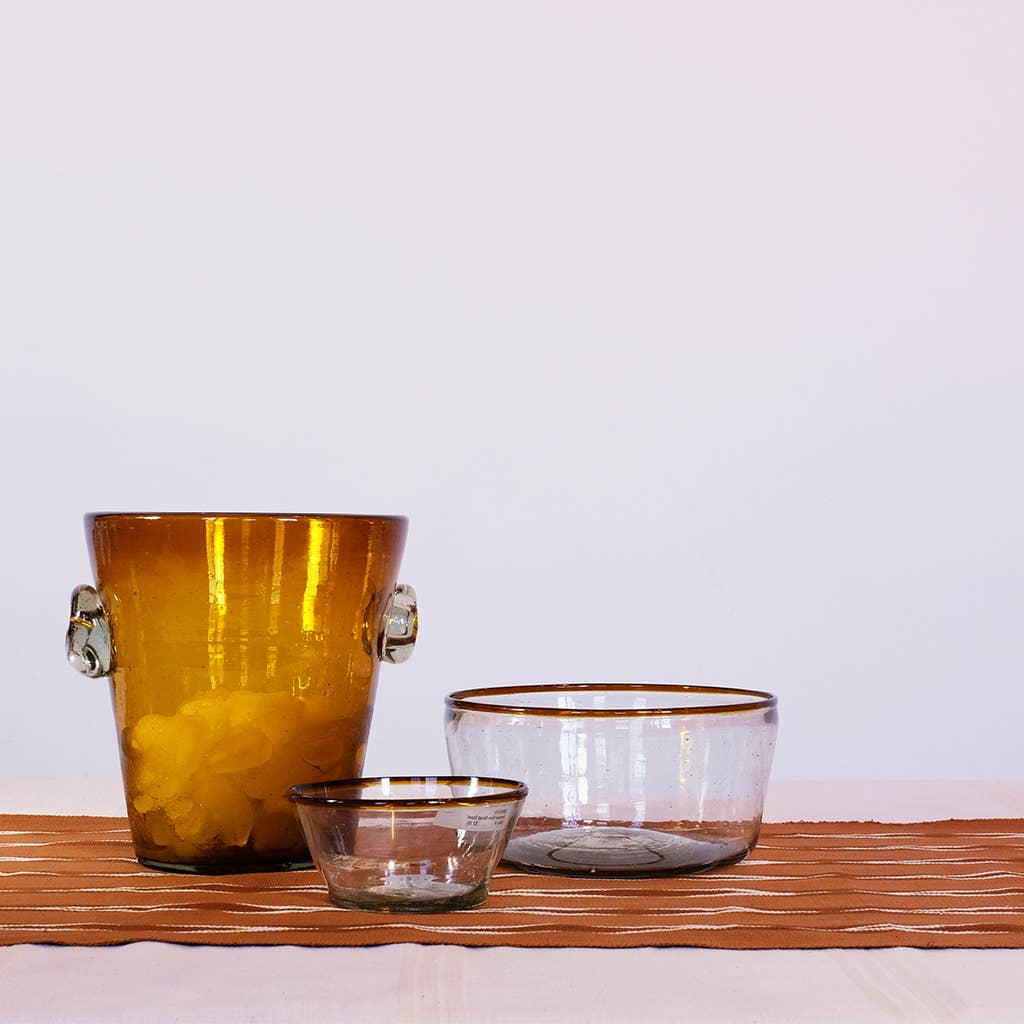Small Amber Rim Glass Bowl