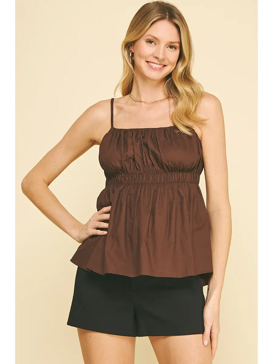 Solid Ruffled Cami Top