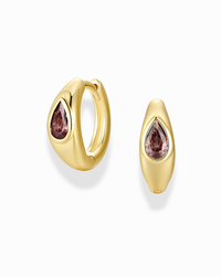 Tally Pear Huggie Hoops - Spinel