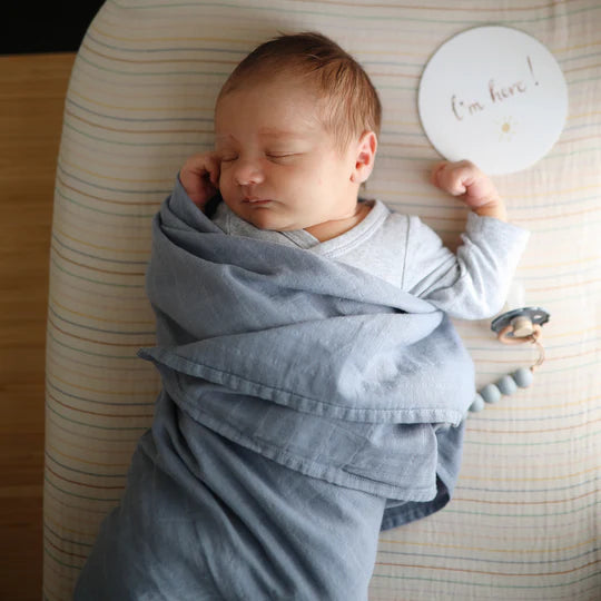 Organic Cotton Muslin Swaddle Blanket Tradewinds