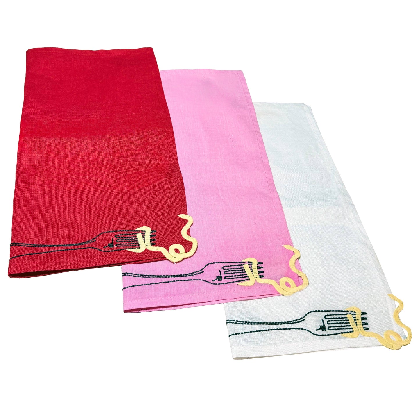 Fork Twist Linen Noodle Napkins