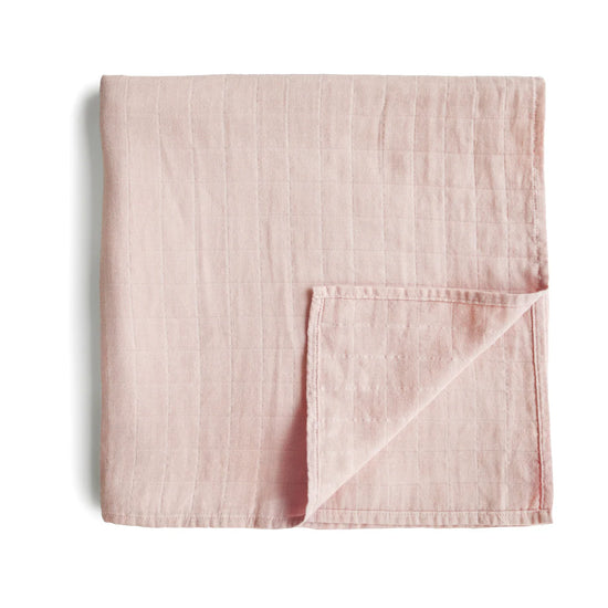 Organic Cotton Muslin Swaddle Blanket Rose Vanilla