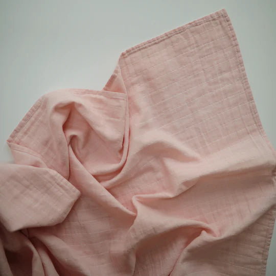 Organic Cotton Muslin Swaddle Blanket Rose Vanilla