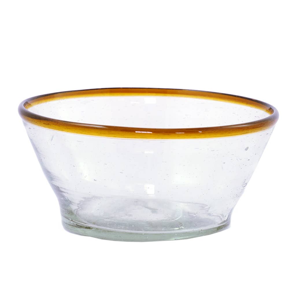 Small Amber Rim Glass Bowl