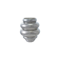 Ribbed Chrome Glass Vase