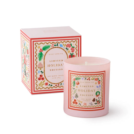 Holly Jolly Nutcracker Holiday 9oz Glass Candle