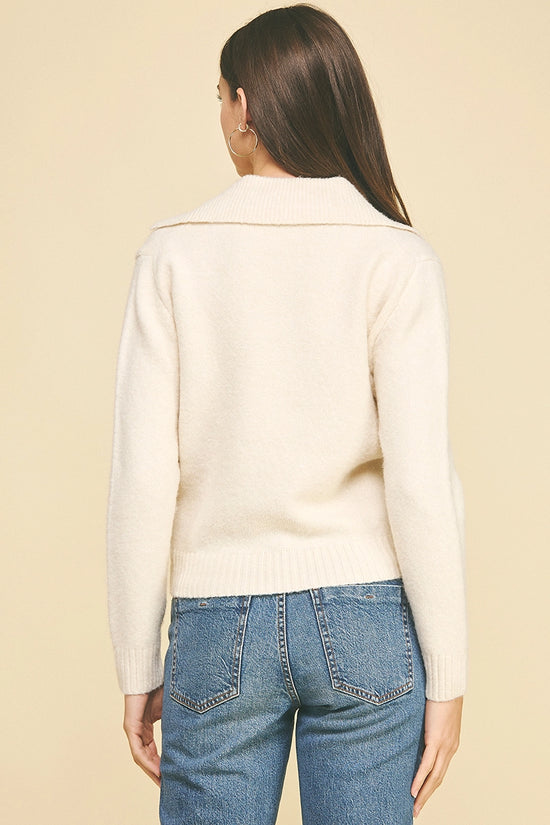 V-Neck Collared Sweater