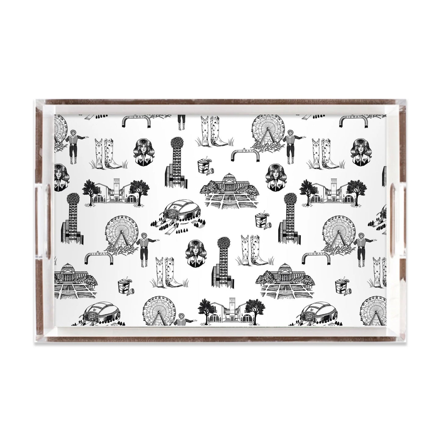 Dallas Toile Lucite Tray