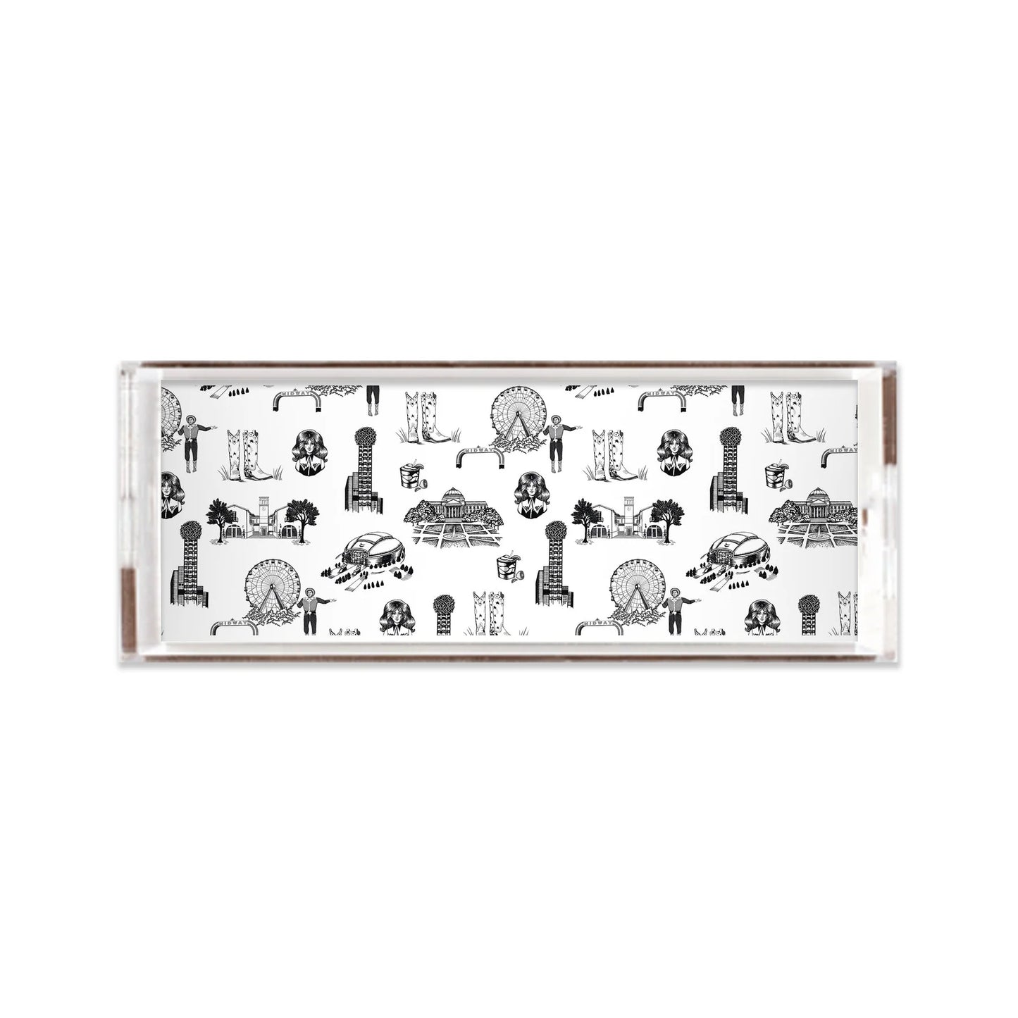 Dallas Toile Lucite Tray