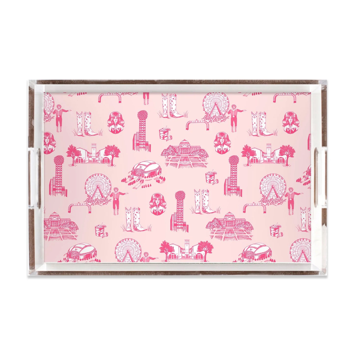 Dallas Toile Lucite Tray