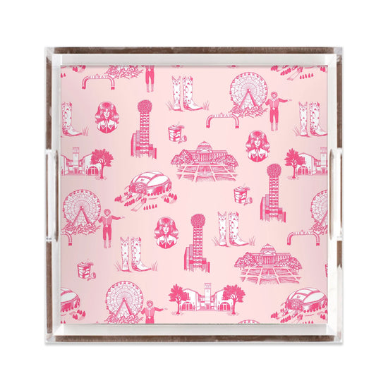 Dallas Toile Lucite Tray