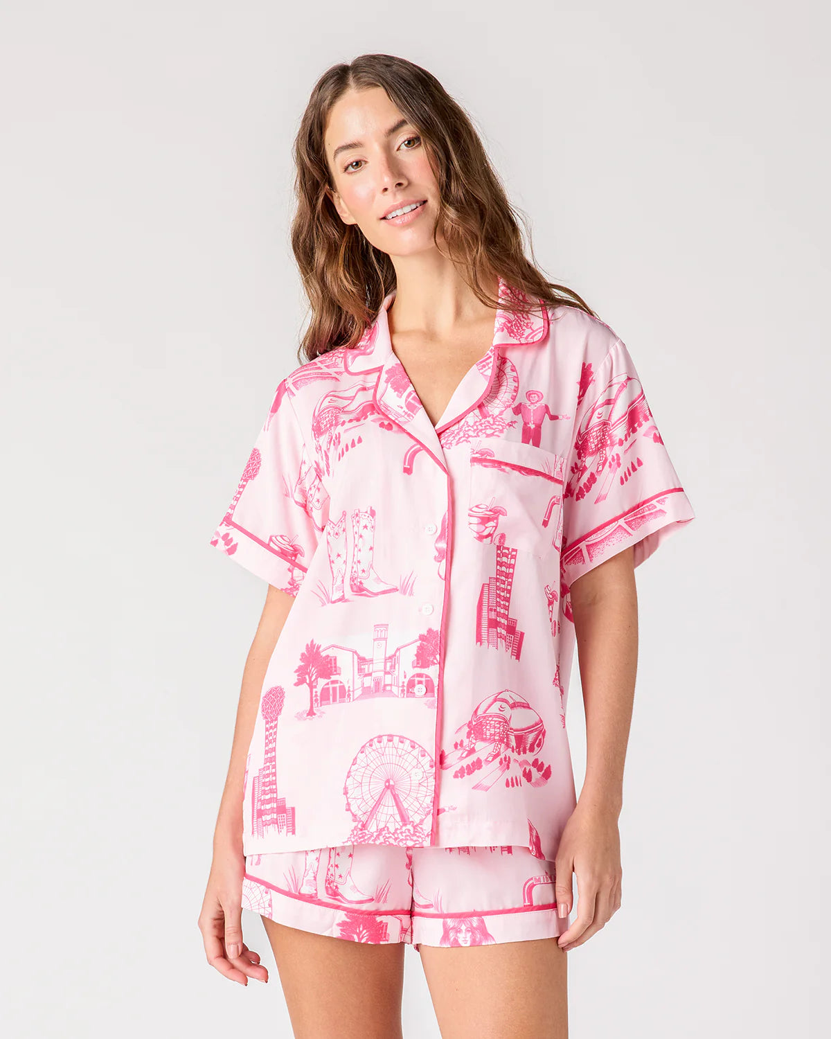 Dallas Toile Pajama Shorts Set