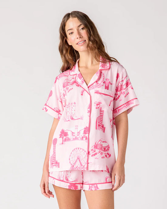 Dallas Toile Pajama Shorts Set