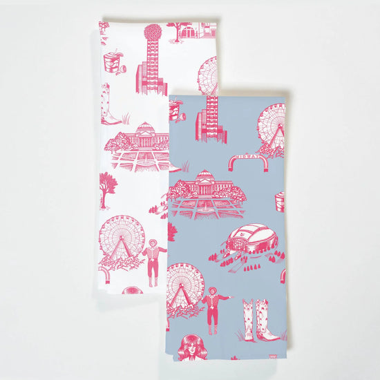 Dallas Toile Tea Towel Set
