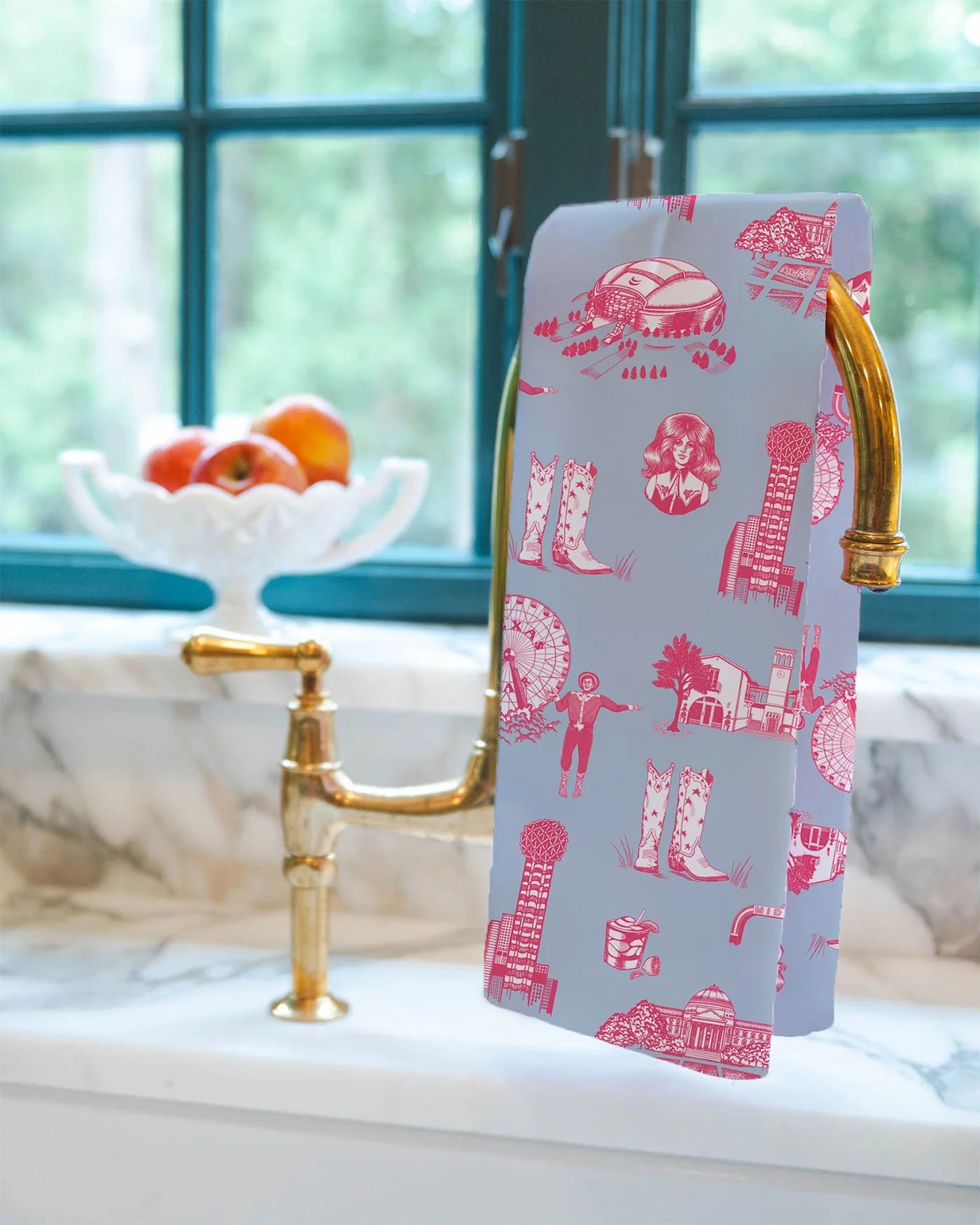 Dallas Toile Tea Towel Set