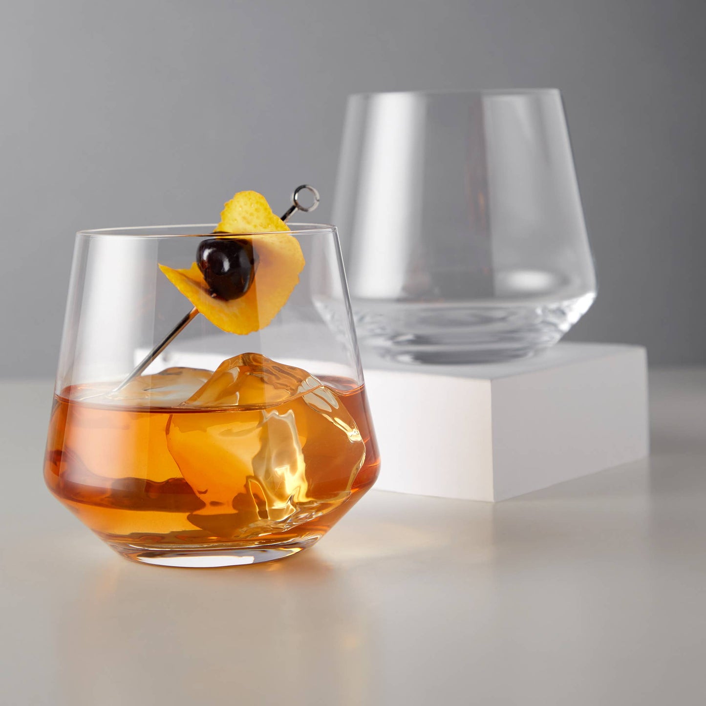 Raye™ Angled Crystal Lowball Cocktail Glasses - Set of 2