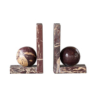 Rosso Levanto Sphere Bookends