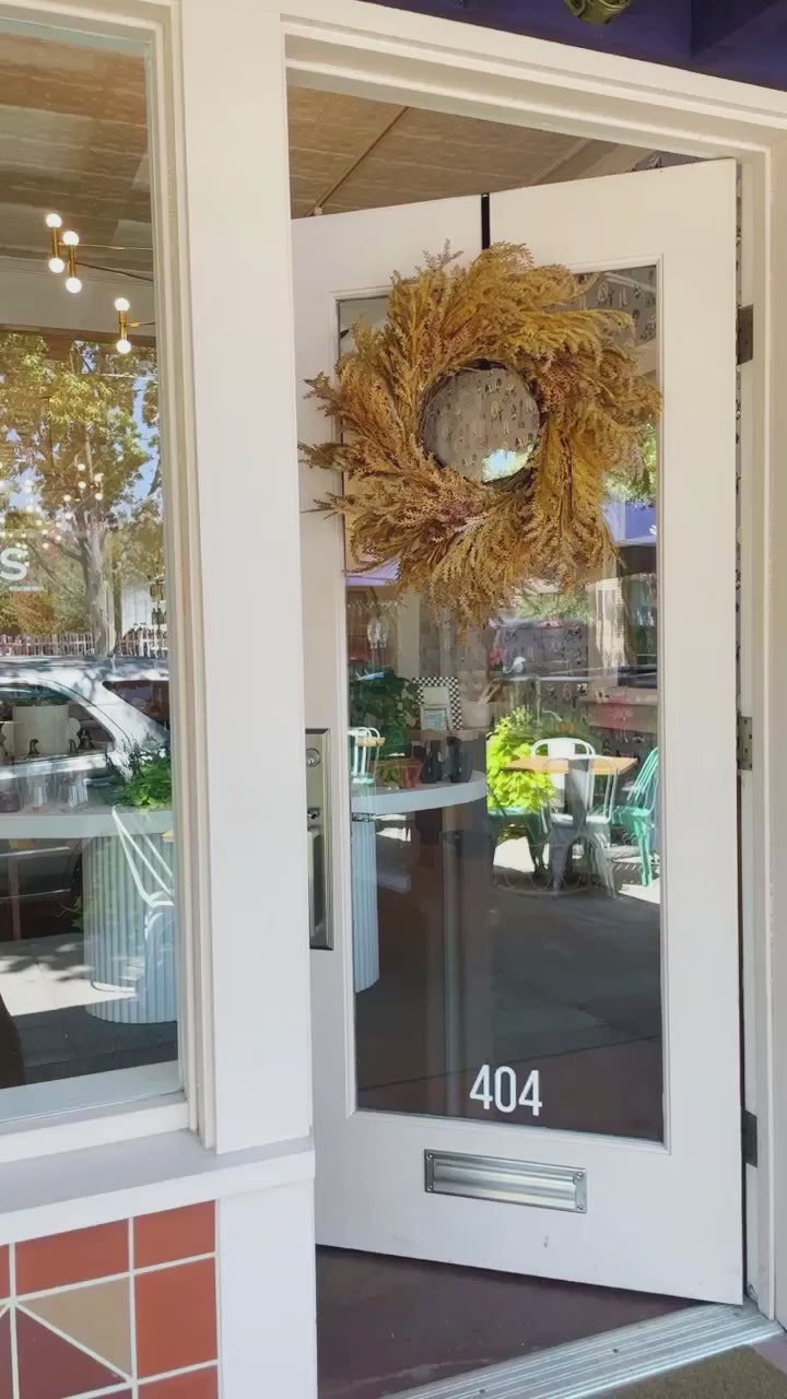 Round Faux Pampas Grass Wreath